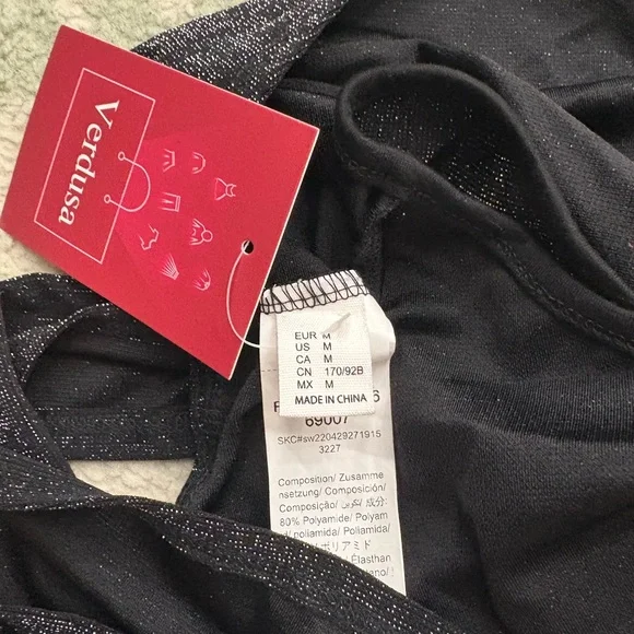 Black Shimmer One-Piece Bodysuit - Picture 2 of 9